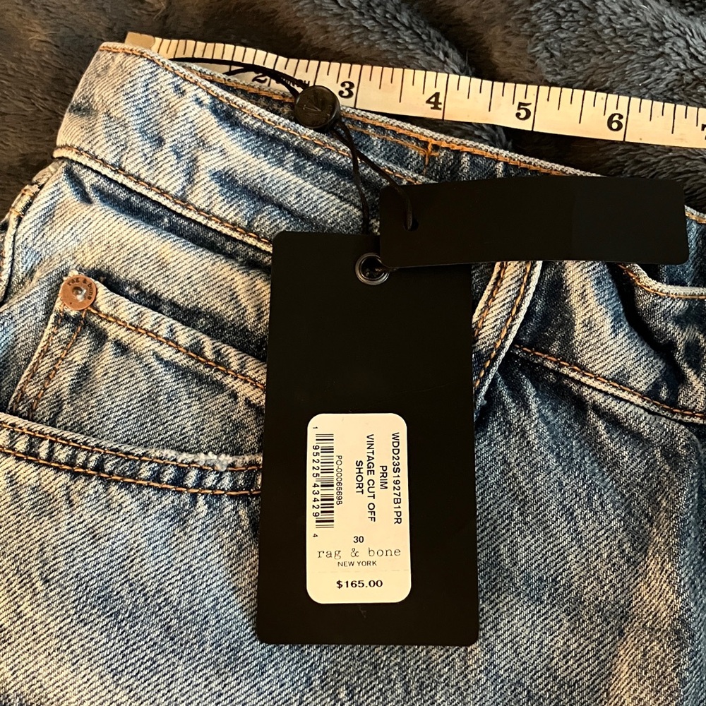 New rag & bone midi vintage cut off denim shorts 30 - Picture 3 of 7